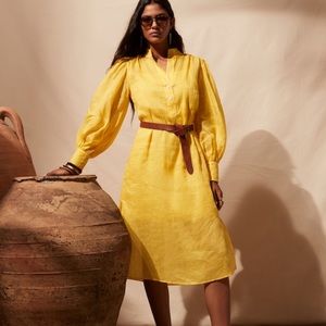 Banana Republic Ramie popover midi shirt dress , size Small NWT